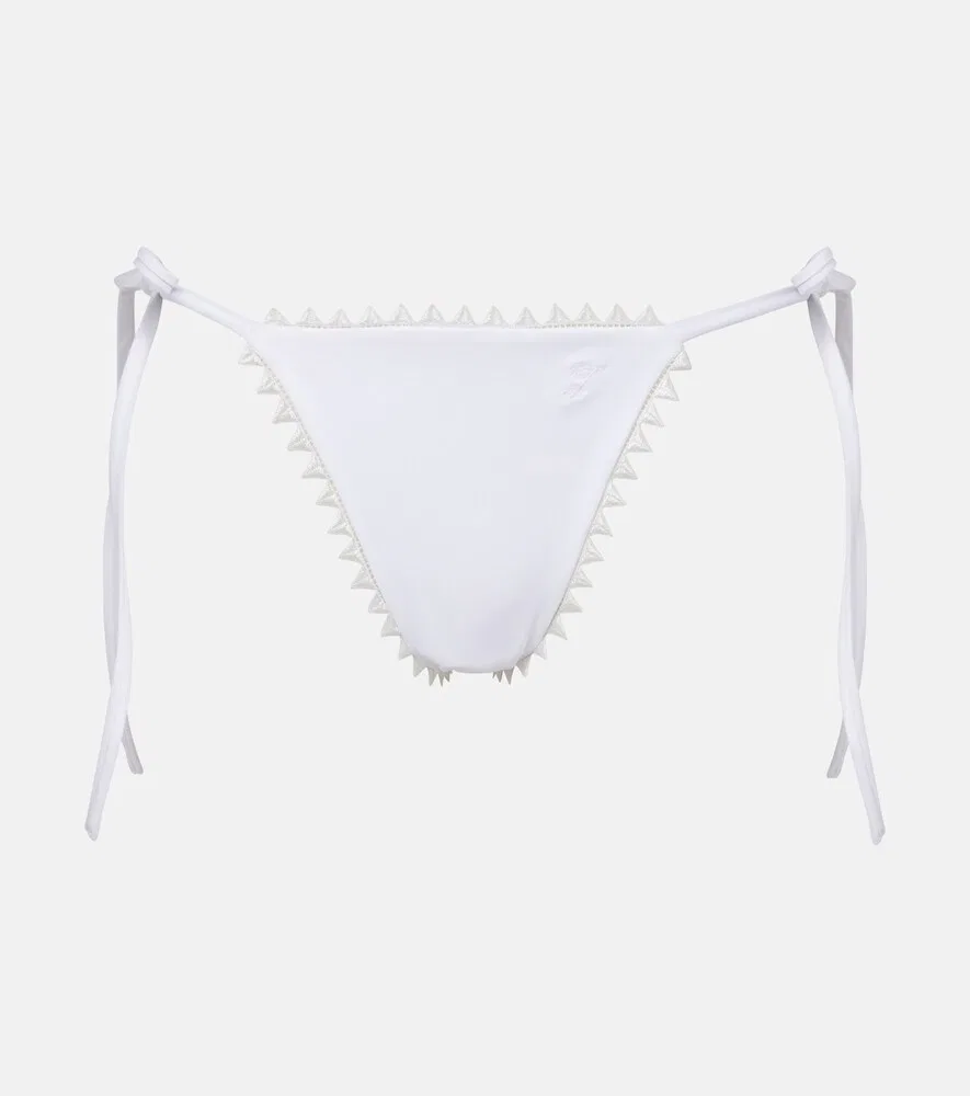 Трусики от бикини с вышивкой пико Jacquemus, белый