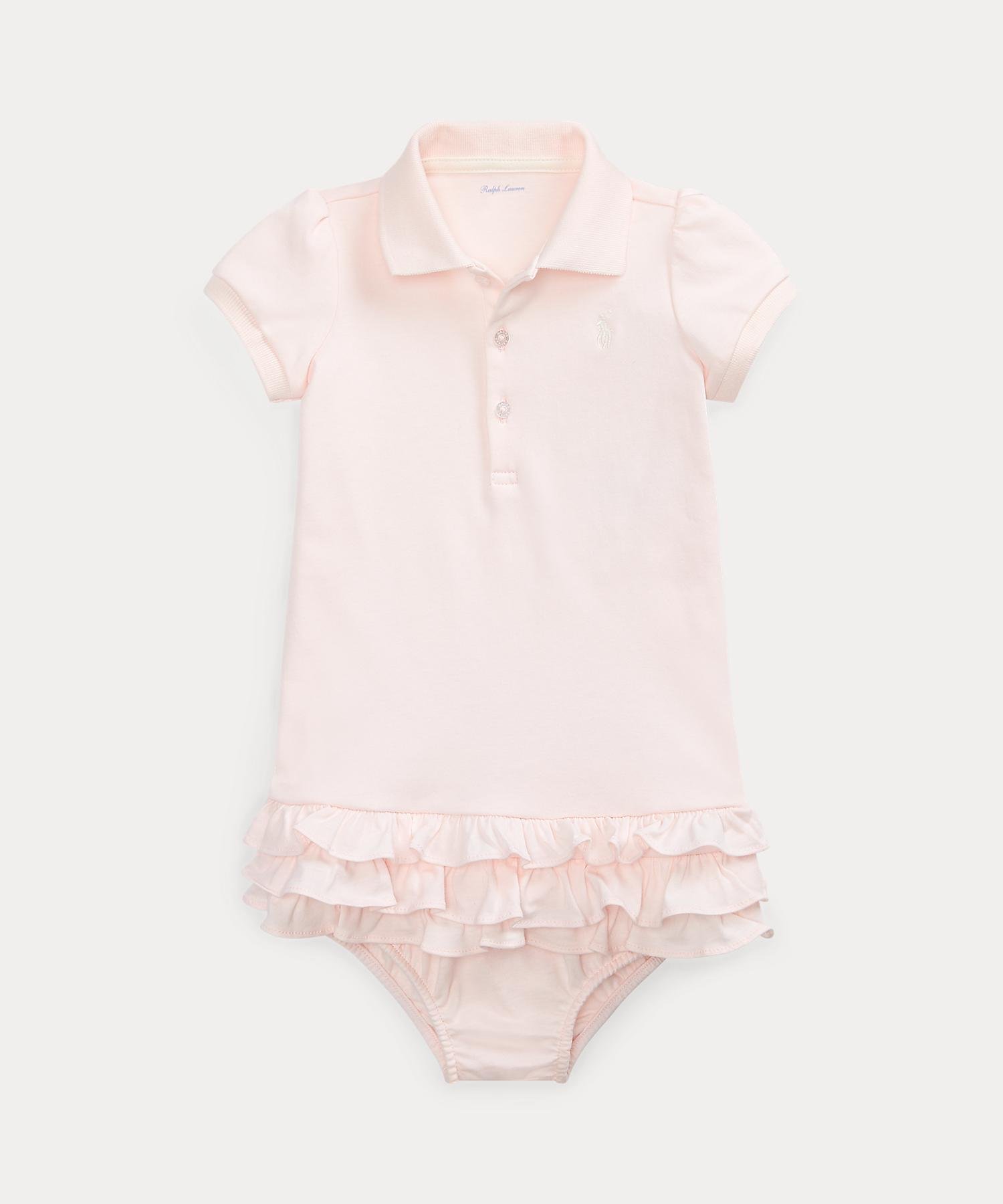 Детское платье-поло с оборками и панталоны Polo Ralph Lauren, 650 Pink