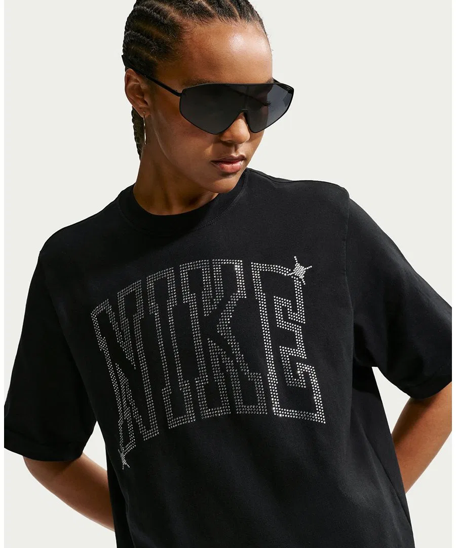Женская классическая свободная футболка Sportswear Nike, Black — фото 3