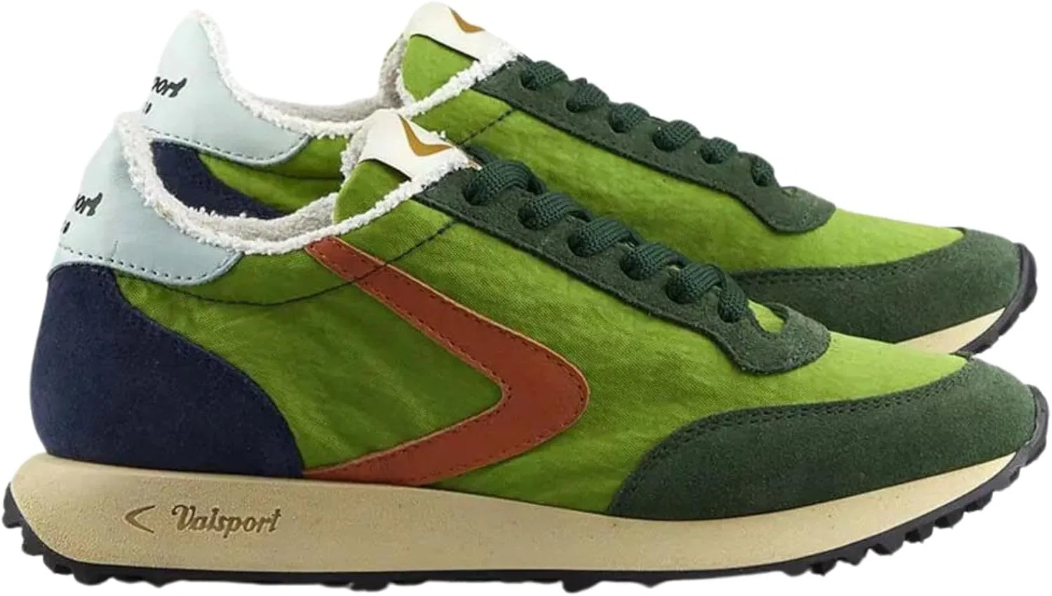 Мужские повседневные кроссовки Valsport Starting Shoes, верх из замши и нейлона, светло-зеленый цвет, кожа Boomerang, синие детали