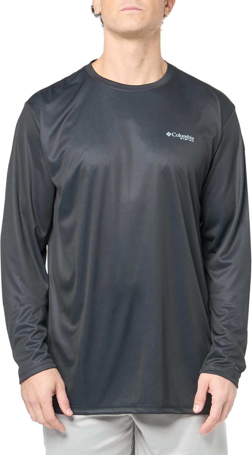 

Columbia мужская футболка Terminal Tackle PFG Line Time с длинным рукавом, Black/Line Time Fade Tuna