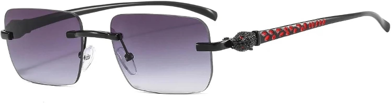 

Солнцезащитные очки с защитой от УФ-излучения UV400 для женщин и мужчин | Без оправы, прозрачные линзы с градиентом Ocean | для занятий спортом на открытом воздухе DSVIGF, Black Gray Gradient