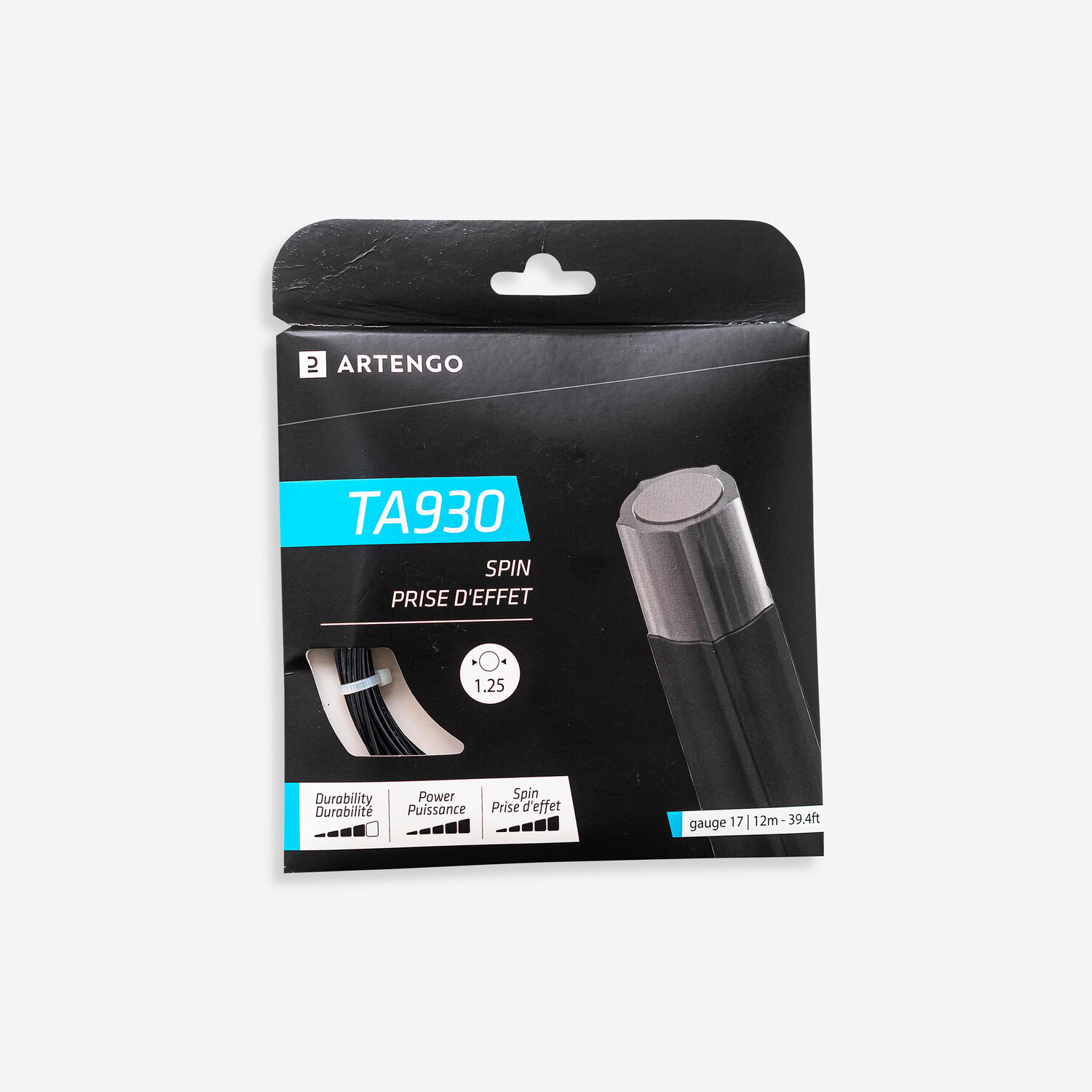 

Теннисная струна TA 930 Spin Monofilament пятиугольная калибра 1,25 мм - черная Artengo