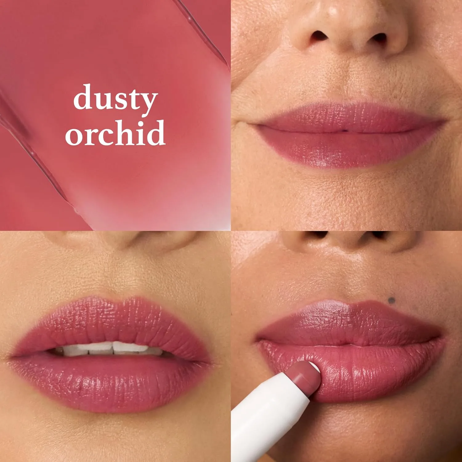 Julep It's Balm Tint of Color бальзам для губ трио - Cherry Wood, Cashmere Nude, Dusty Orchid Summer, увлажняющий с витамином E, натуральный глянцевый финиш, веганский, без жестокости, 25 Cherry Wood, Cashmere Nude, Dusty Orchid Summer — фото 4