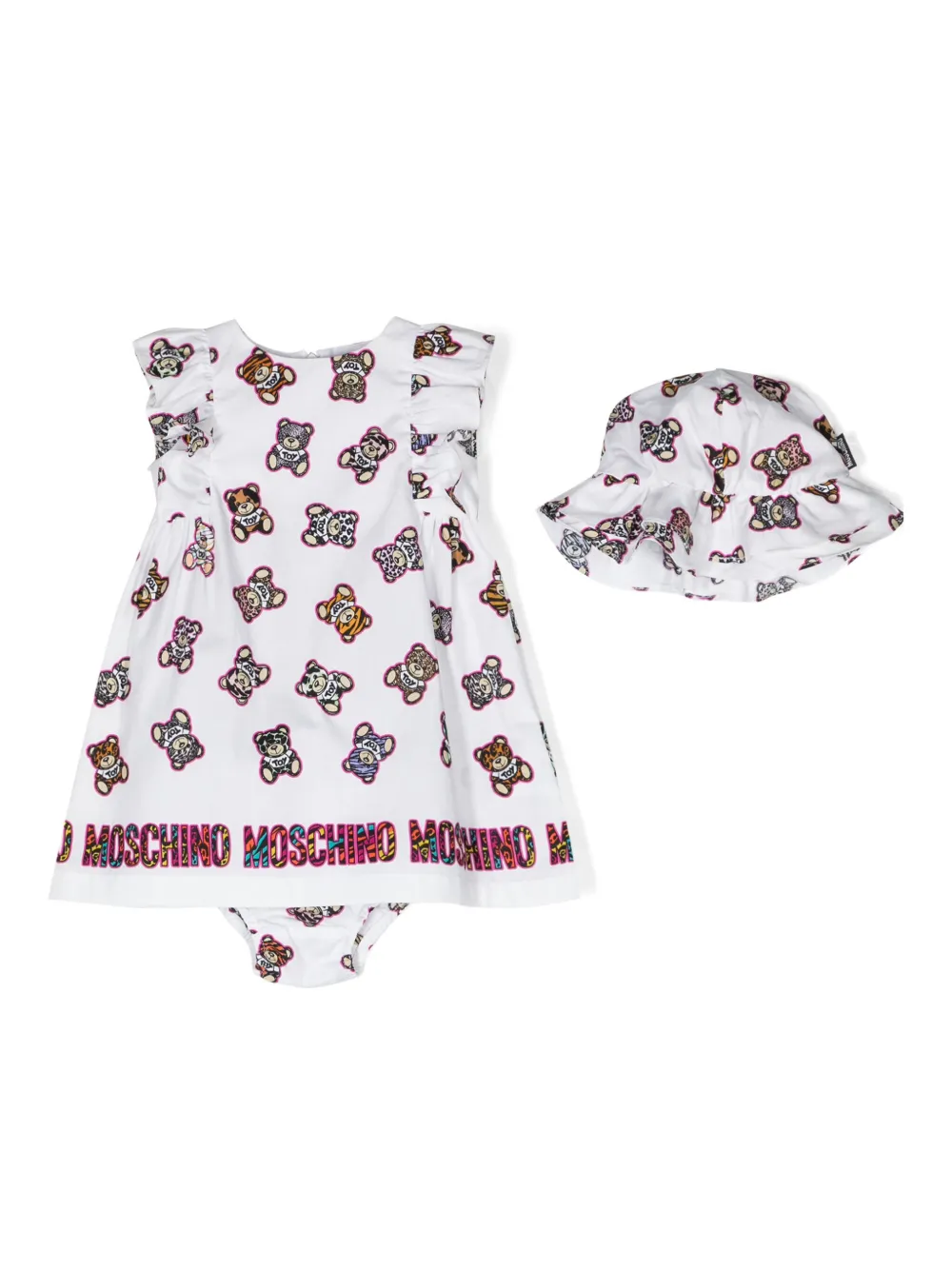 

Платье с принтом Teddy Bear Moschino Kids, белый