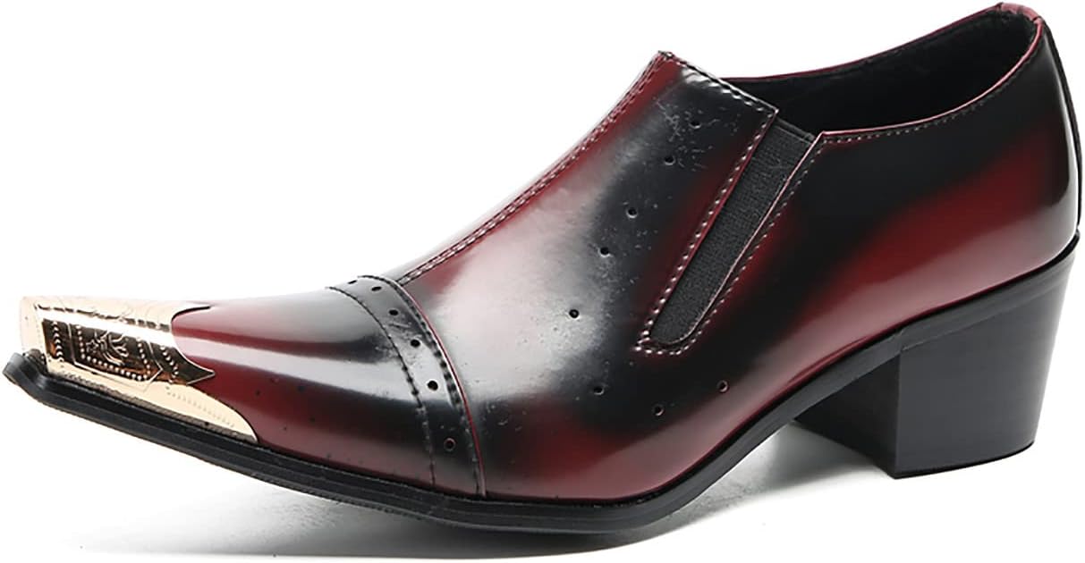 

Мужские лоферы Santimon Slip On - из настоящей кожи, повседневные и вечерние западные туфли с заостренным носком для свадьбы, бара и вечеринки, бордовый