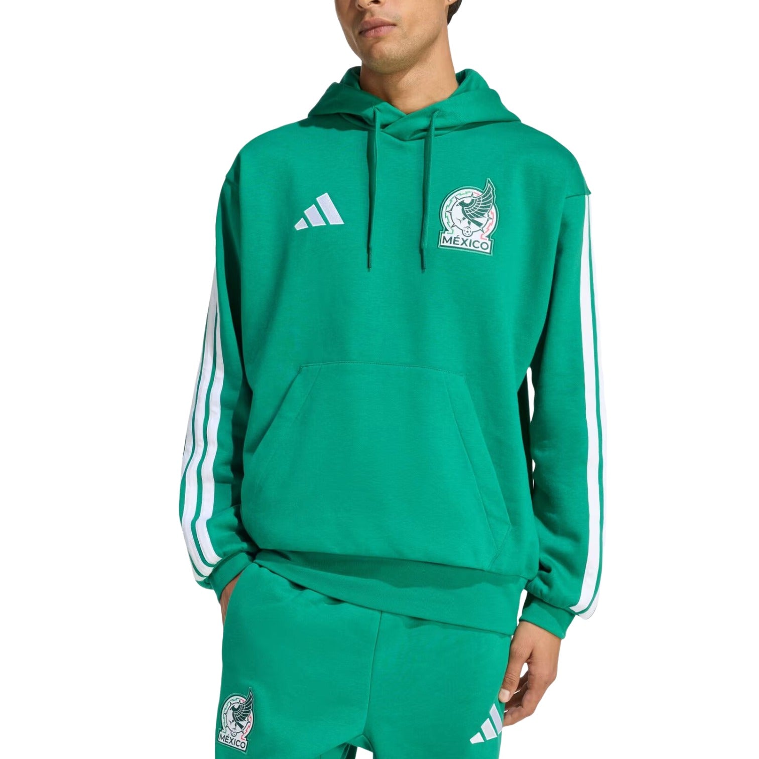 Толстовка Adidas Mexico DNA Fleece Hoodie 'Bold Green' — фото 2