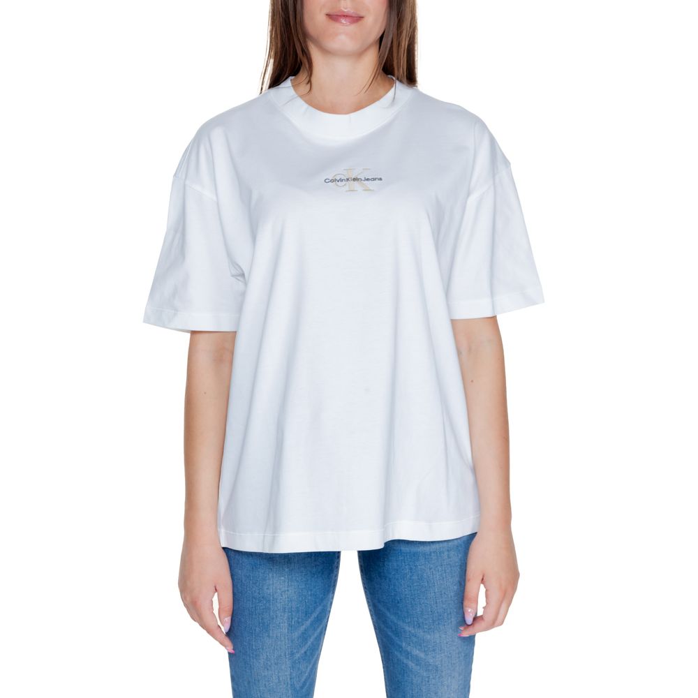 

Белые хлопковые топ и футболка Calvin Klein Jeans