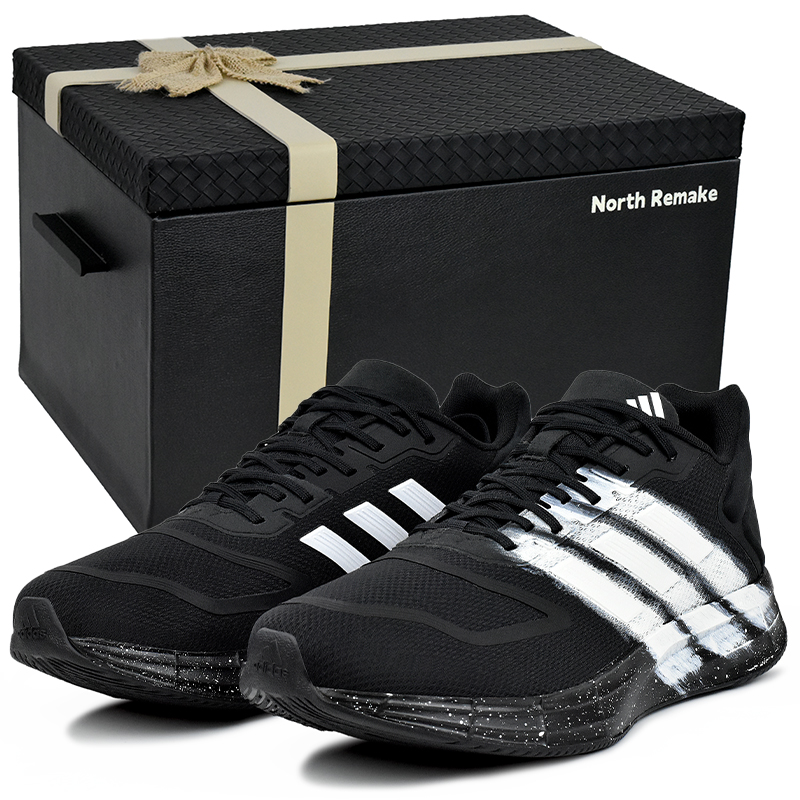 

Adidas Дурамо 10 устойчивые к истиранию низкие кроссовки для бега мужские черно-белые, цвет Black White 1
