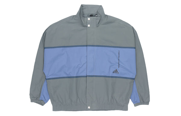 Куртка m wrd wov jkt sports loose contrasting colors printing woven stand collar jacket blue Adidas, синий — фото 2