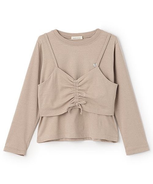 Комплект из мини-майки и простой футболки из мягкого хлопка Lycee mine, Light Pink — фото 2
