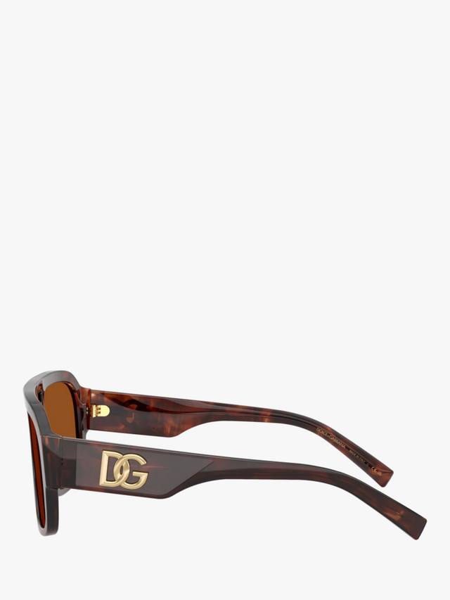 Мужские прямоугольные солнцезащитные очки dg4403 Dolce & Gabbana, цвет Dark Red Brown/Brown — фото 3