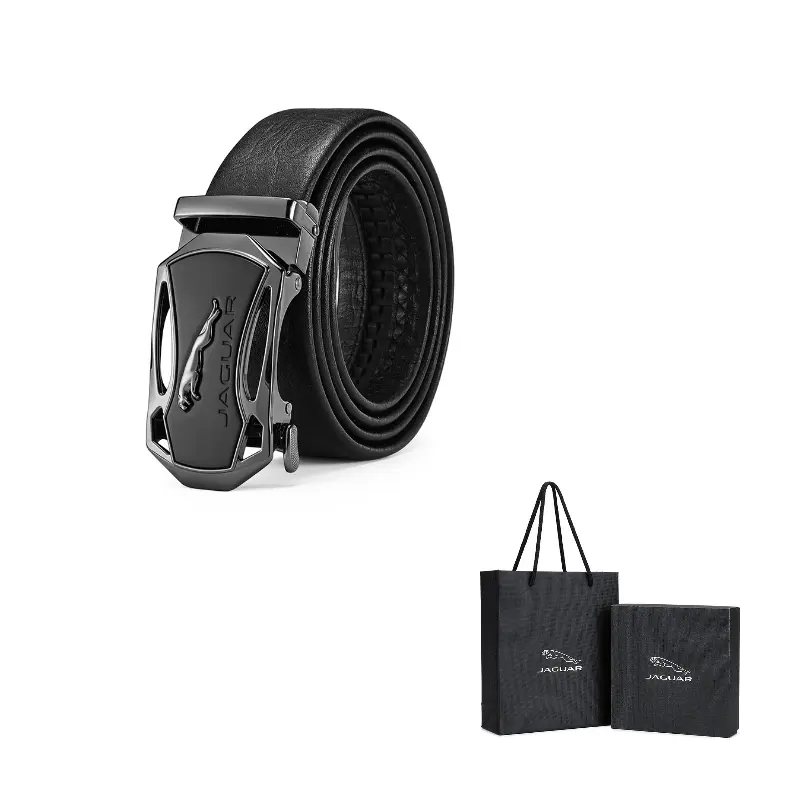 

JAGUAR Мужской кожаный ремень из коровьей кожи шириной 3,5 см, Black
