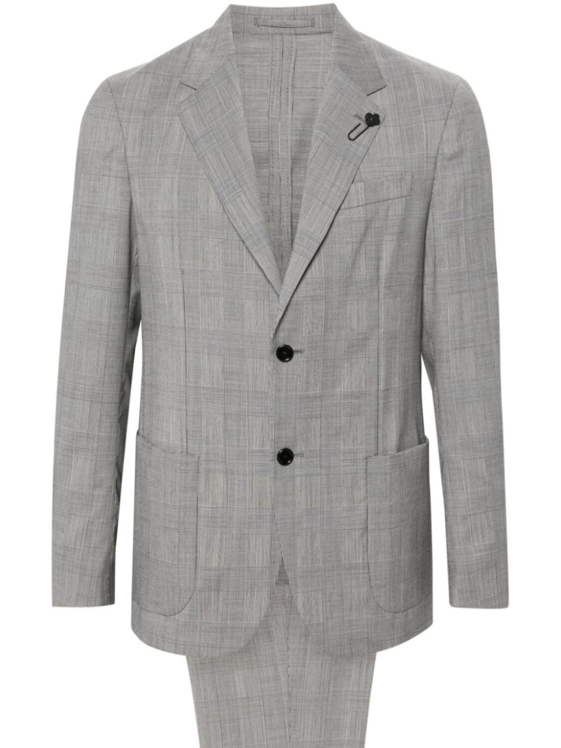 

Lardini шерстяной костюм в клетку Prince of Wales, черный