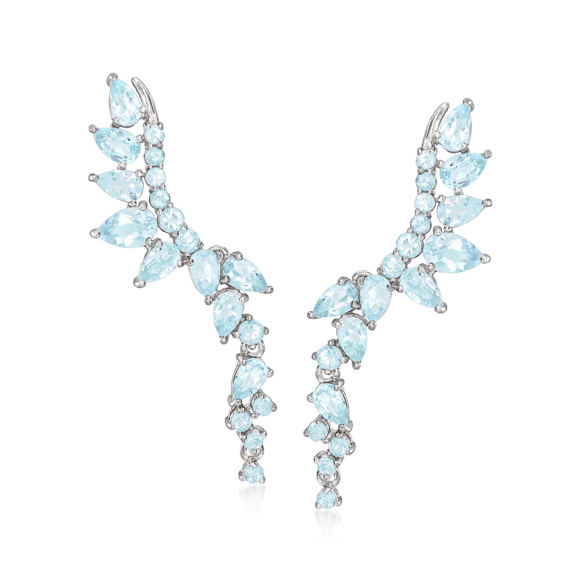 

Серьги Ross-Simons с небесно-голубым топазом из стерлингового серебра Ross-Simons, синий