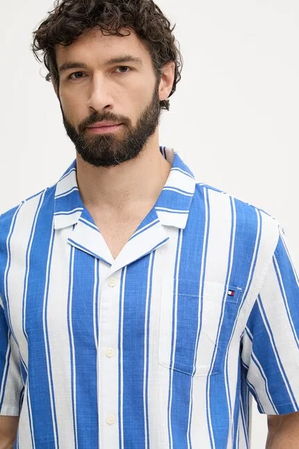 Рубашка хлопковая Tommy Hilfiger, синий — фото 4