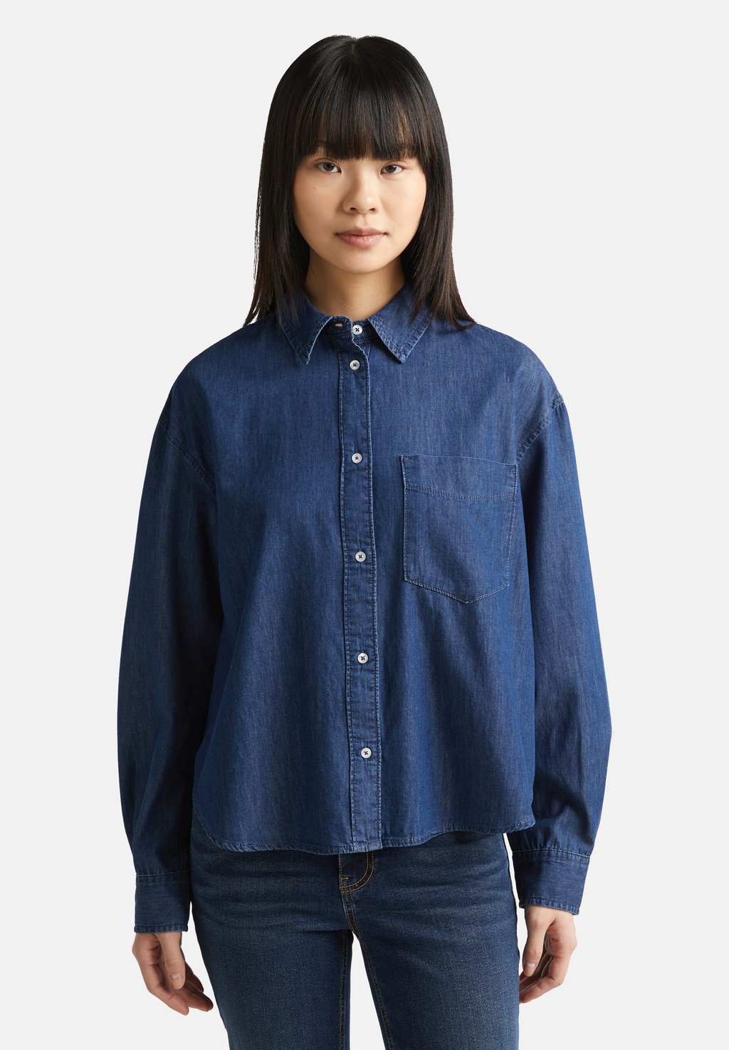 

Рубашка CROPPED United Colors of Benetton, синий