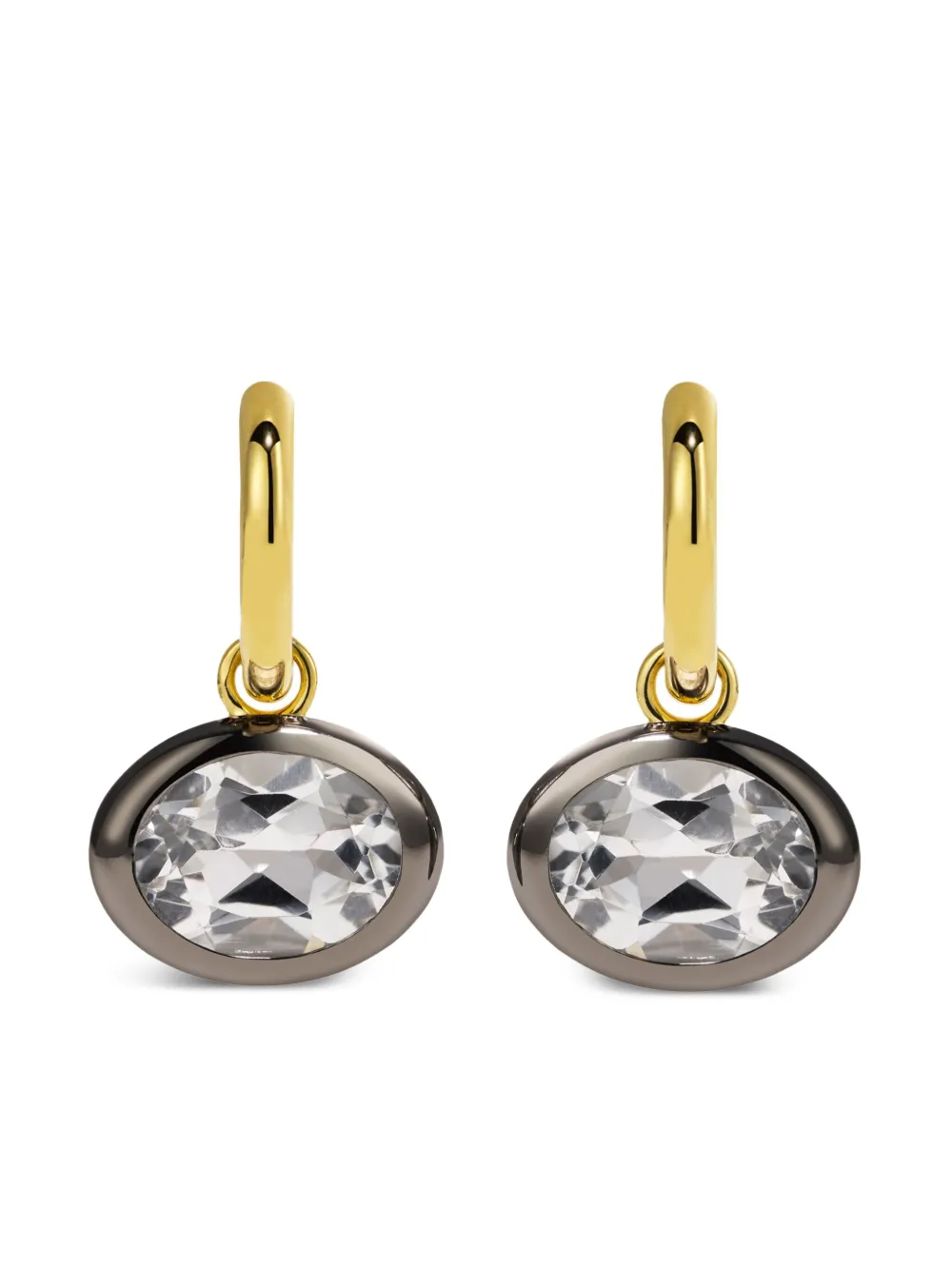 

Серьги-кольца Orbit из желтого золота с топазом By Pariah, золотистый