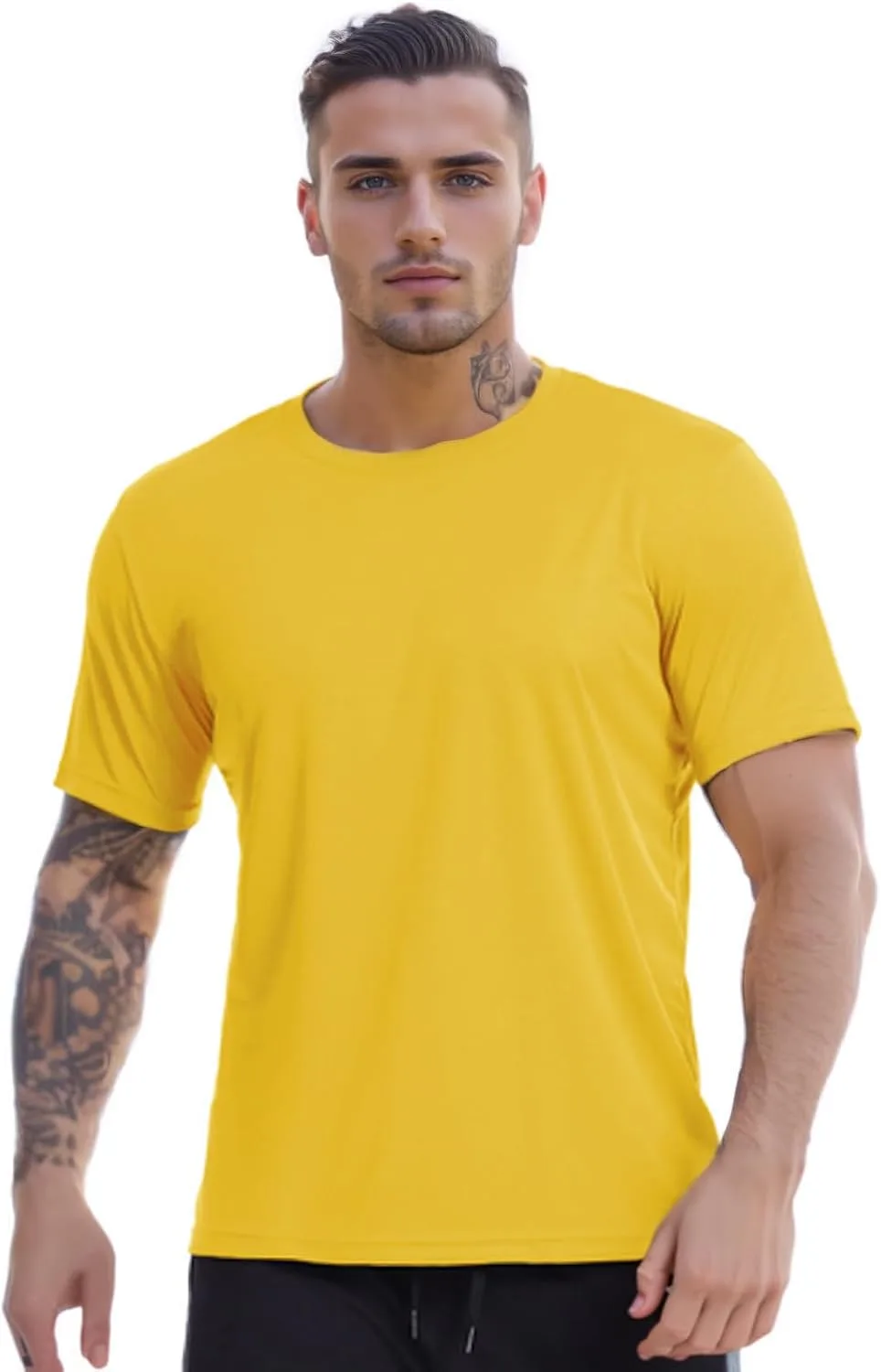 

Мужская футболка Dry Fit с коротким рукавом и сетчатыми вставками для фитнеса CNKUNDONG