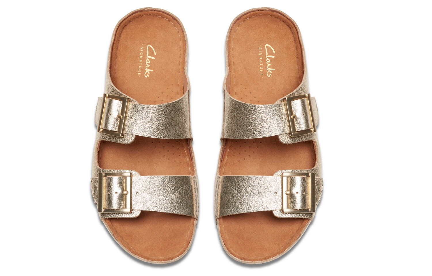 

Шлепанцы женские золотые Clarks