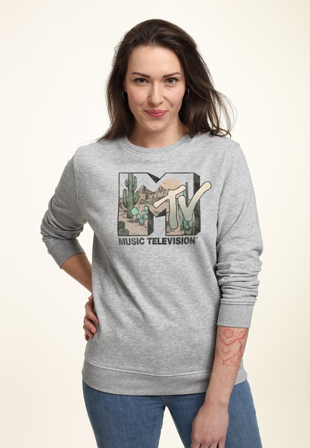 

Толстовка MTV DESERT LOGO Henry Tiger, цвет Mottled Light Grey