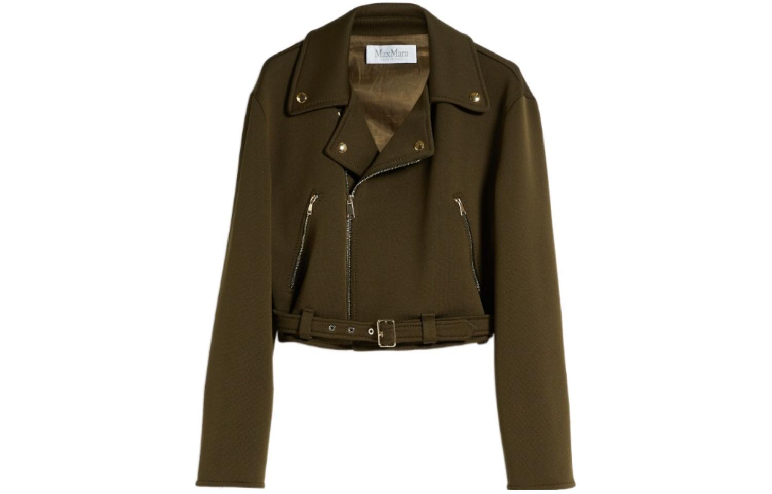 

MaxMara Короткая джерсейская куртка женская умбра, Umber