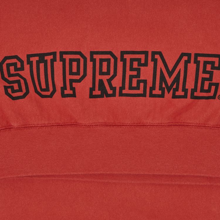Толстовка Supreme Collegiate Sleeve Hooded Sweatshirt 'Burnt Red', красный — фото 3