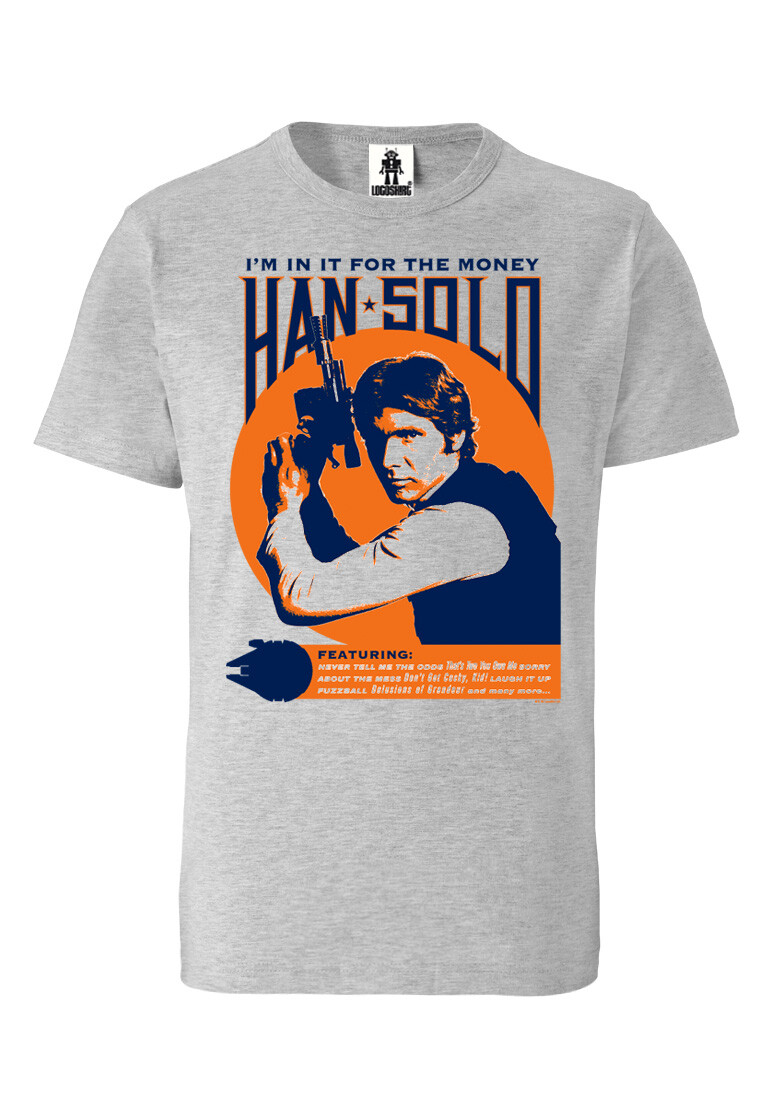 

Футболка Logoshirt Star Wars Han Solo Money, цвет grau-meliert