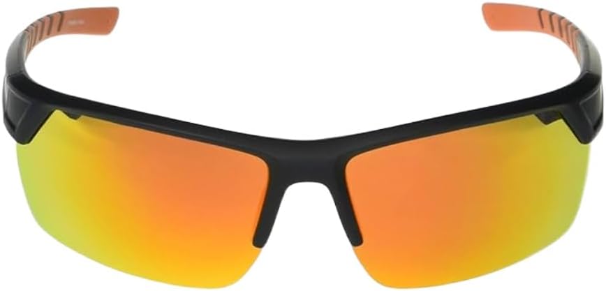 

Columbia мужские солнцезащитные очки Peak Racer прямоугольные, Matte Black/Orange Polarized