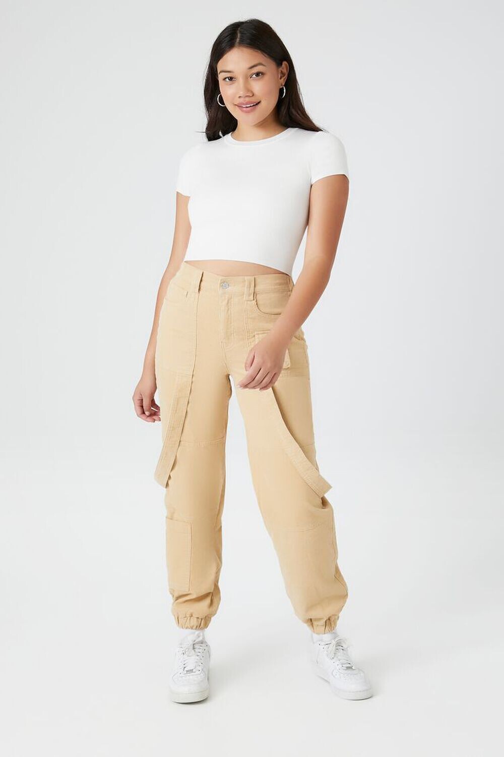 

Вельветовые джоггеры карго Forever 21, хаки