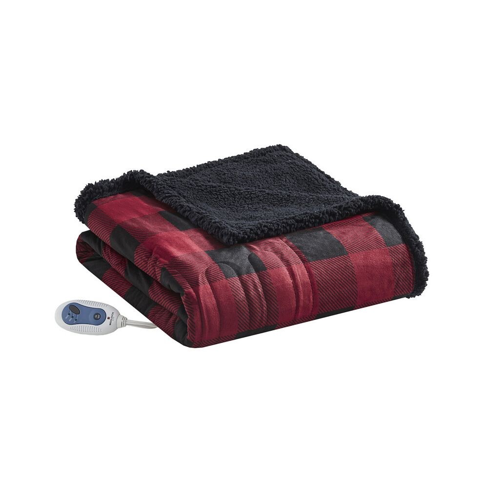 

Роскошное большое одеяло Woolrich Linden с электрическим подогревом, красный