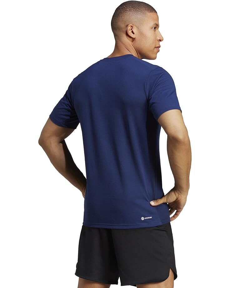

Футболка Adidas Big & Tall Training Essentials+ Big Logo Tee, темно-синий