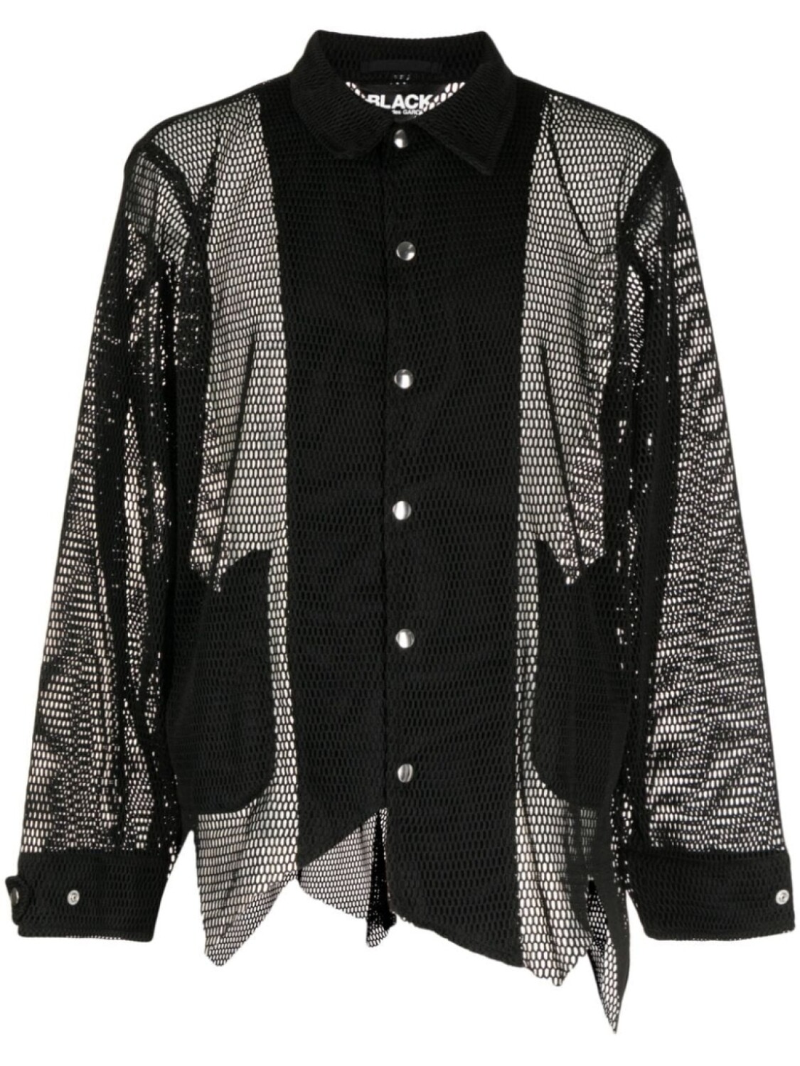 

Black Comme Des Garçons сетчатая куртка-рубашка асимметричного кроя, черный