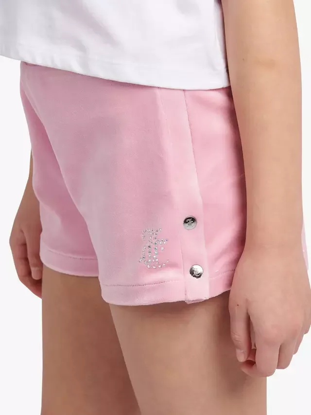 Детский комплект: свободная футболка и велюровые шорты, розовый нектар Juicy Couture — фото 4