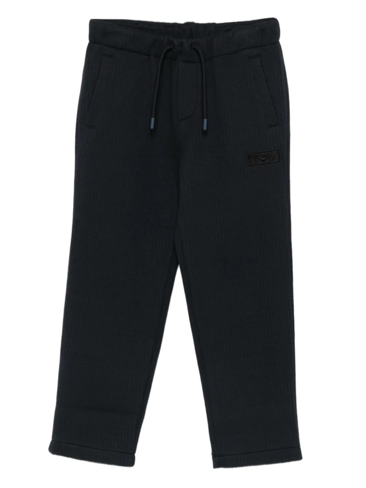 

Брюки Emporio Armani Kids с ребристым узором и завязками, синий