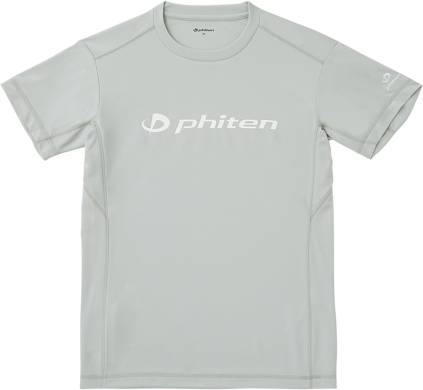 

Футболка Phiten RAKU, с коротким рукавом, унисекс, спортивная, для клубных мероприятий, с логотипом, светло-серый/белый