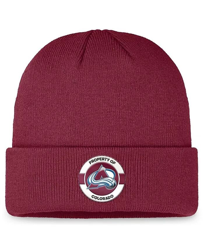 

Мужская бордовая вязаная шапка Colorado Avalanche Authentic Pro Training Camp с манжетами Fanatics, красный