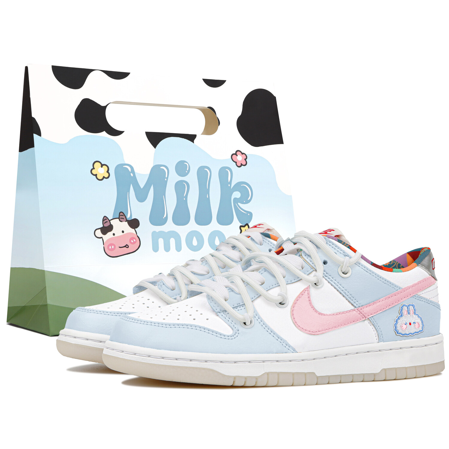 

Кроссовки Nike Dunk Skateboarding Shoes Women's Low-top White/Blue/Pink, белый
