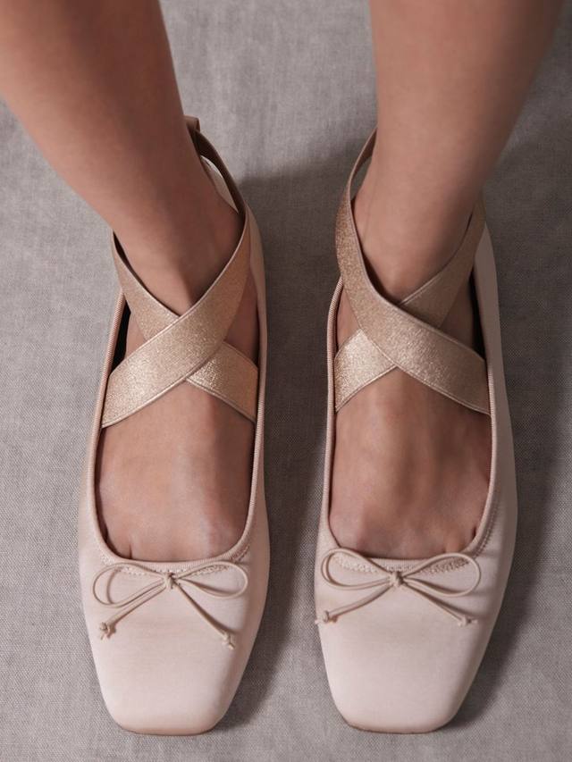 Балетки Kallie на тонких ремешках Mint Velvet, Light Pink — фото 2
