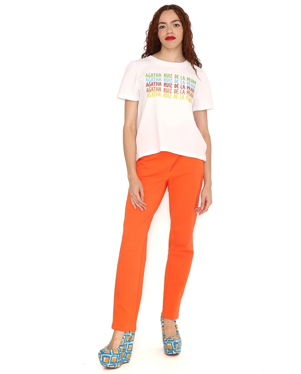 

Женская футболка с нашей подписью в разных цветах: AGATHA RUIZ DE LA PRADA Agatha Ruiz De La Prada, белый