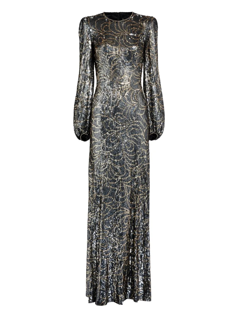 

Платье Paradise с объемными рукавами и пайетками Jenny Packham, серый