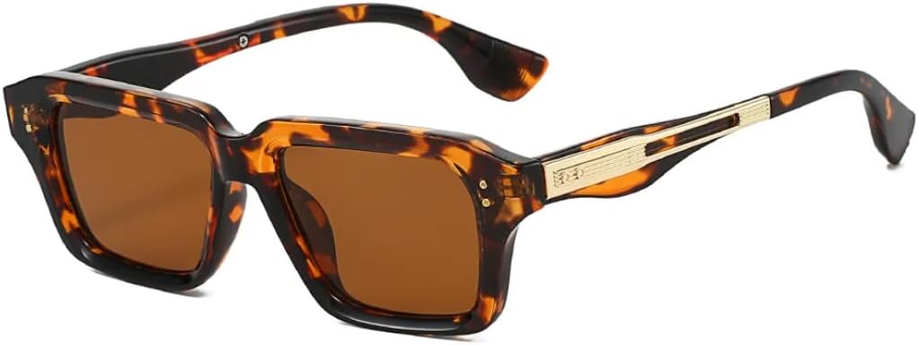 

Солнцезащитные очки с защитой UV400 | Линзы в стиле панк с заклепками, конфетного цвета | Для женщин и мужчин, для занятий спортом на открытом воздухе и вождения DSVIGF, C6 Leopard Brown