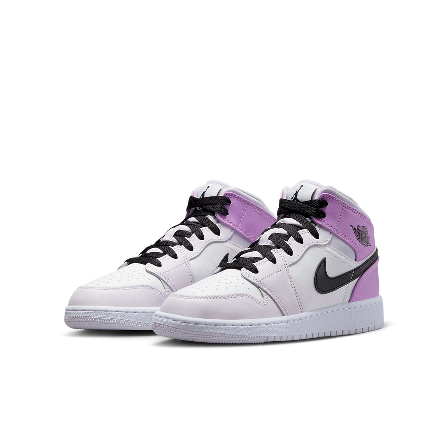 Кроссовки (GS) Air Jordan 1 Mid 'Barely Grape', фиолетовый — фото 3