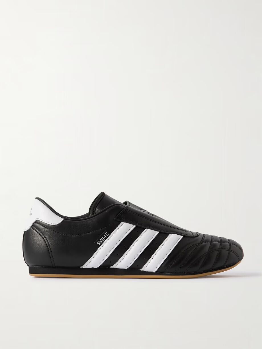 Кожаные кроссовки в полоску для тхэквондо Adidas Originals, черный