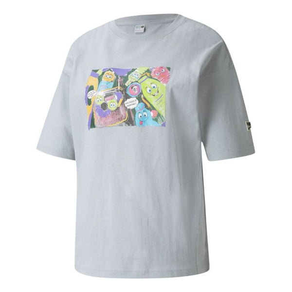 

Футболка downtown graphic printing round-neck grey/blue Puma, голубой