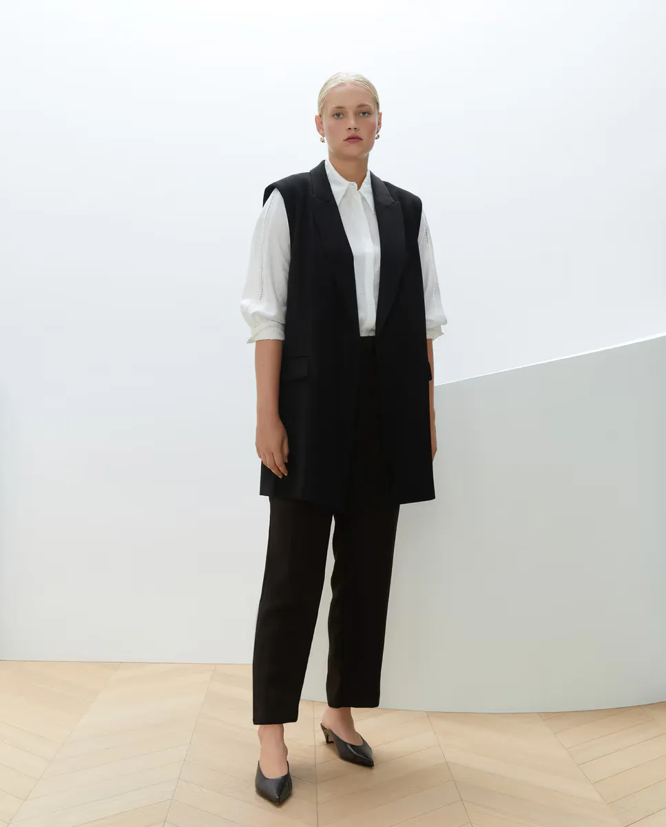 

Женские классические брюки с резиновым поясом Couchel, черный