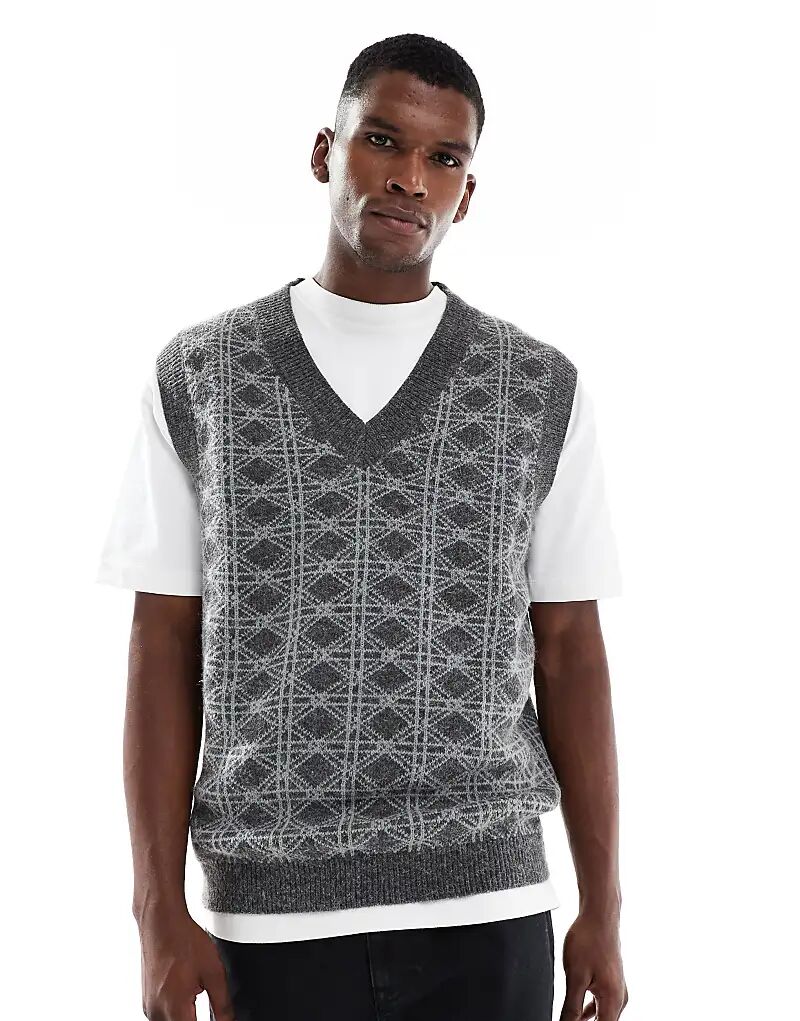 

Вязаная майка Jack & Jones с серым узором