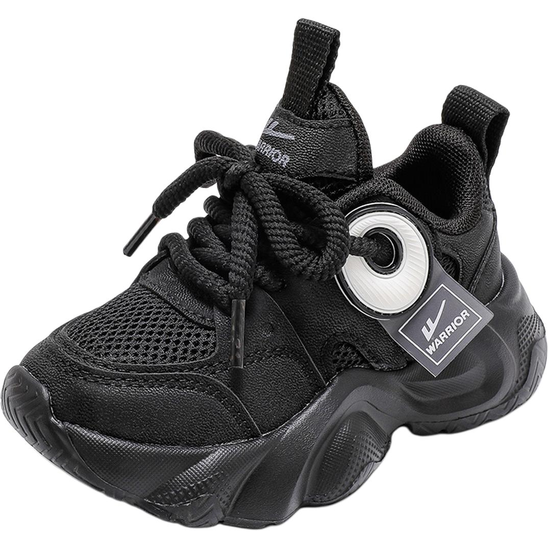 

Износостойкие, дышащие, легкие, амортизирующие, низкие детские кроссовки для бега WARRIOR, черный/бежевый