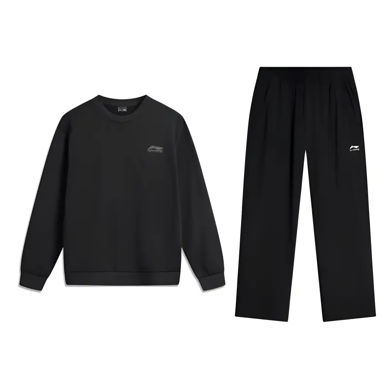 

Li Ning Casual Sportswear Unisex Li-Ning, черный pullover hoodie+черный straight fit sports pants