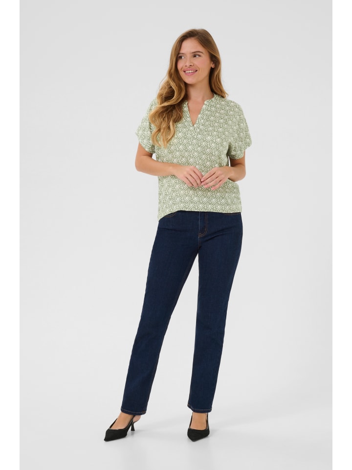 

Блузка Kaffe, цвет oli green/chalk print